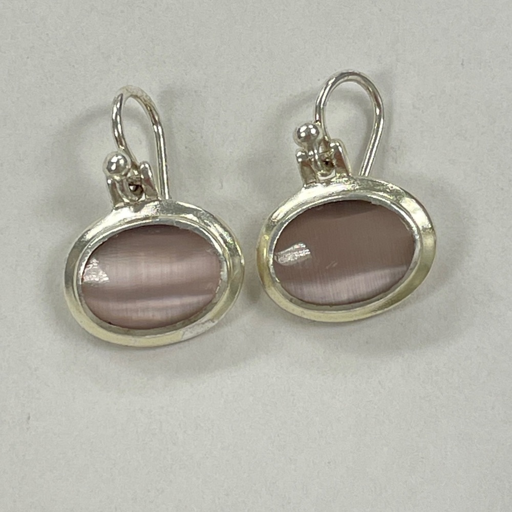 Sterling Silver Pink Quartz Earrings